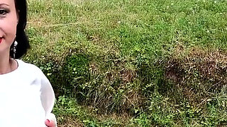 Purple dildo and black stockings