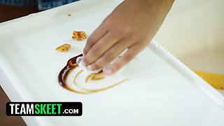 18yo black dollface babysits my stepdaughter and i let her rail me for extra currency - teamskeet