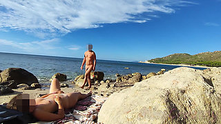 Strangers Caught My Wife Touching and Fucking My Big Cock on a Nude Beach