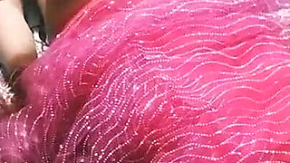 Beautiful Indian Bhabhi in Red Colour Saree.