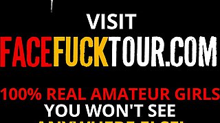 HAHA! Ebony bald babe almost drowns with deep throatpie!