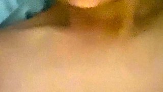 Shaved pussy amateur teen fucks huge dick pov