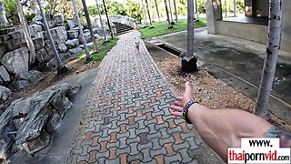 Steaming amateur Thai teenager Water needs a rail