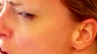 Blonde skinny teen lets step father fuck her when stepmother is away