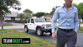 Naughty nanny spreads her boss\u2019 christmas bounty