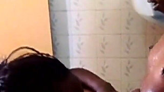 Sexy African Lesbians Devour Pussy in Nasty Public Toilet!