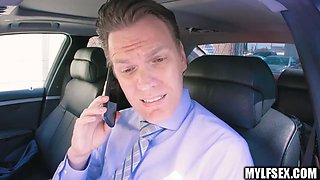 Assistant pounds boss waiting for her spouse to pick her up