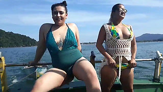 Exhibitionism on the Boat in Public with Paty Butt and Her Stepcousin Agatha Ludovino