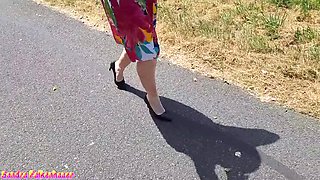 Beautiful Redhead Masturbates Outside on Sunday Afternoon