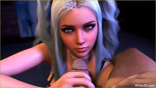 3D Porn cute busty babe POV Handjob teaser