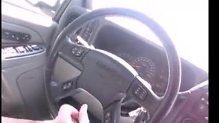 Wife Gives Sissy Girl a Handjob While Driving in Town Making a Cum Mess Everywhere
