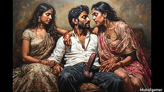 Mom teaches her stepdaughter how to satisfy her stepfather