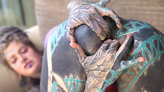 Tattooed Hippie's Anal Fucking with Big Toy and Get Fuck by Real Big Cock