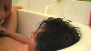 Big Titted German MILF Pleasing Cock in Bathroom