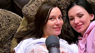 Blond and brunette lesbians licking pussy