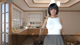 Extraordinary anime mother with big boobs and a hot stepaunt