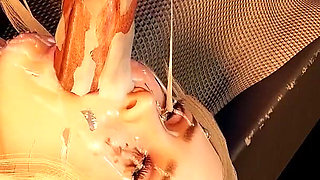 BDSM Bondage 3D Porn - Busty Blonde Deepthroat Facefuck