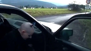 Shaved Head Babe Spreads Pierced Pussy Dripping Cream