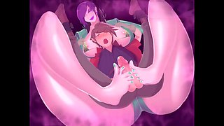 Dominatrix shakes the tower with her feet in this erotic cartoon adventure