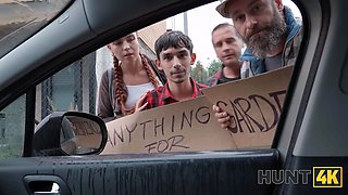 Hunt4k. red haired beauty displayed her pussy and then this happened...