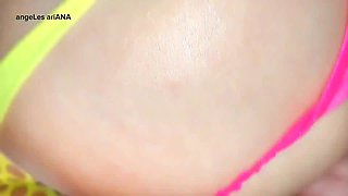 Hot blonde gets a facial .Anal POV