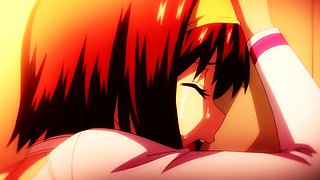 Hentai redhead gives blowjob and having sex