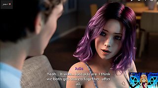 3d animated beauties in striptease, pole dance  oral action
