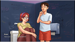 Summertime Saga - Gameplay - Roleplay - Taboo - Judith Big Saggy Boobs Pressing and Handjob