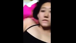 POV Shy Chinese Asian Gal tries to hide face during Orgasm