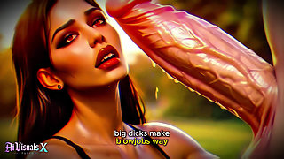 (4K) AI 3D Animated Porn - Latina Baddie Worships Big White Cock (Interracial ASMR) - AI Visuals X