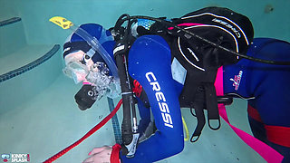Underwater Bondage in Scuba Tied Tight & Dragged Through Water