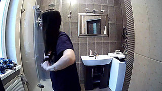 Stella About to Shower Fully Naked - Real Amateur Voyeur