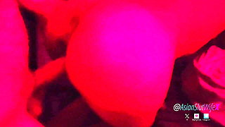 Asian Slut Wife put on the red light