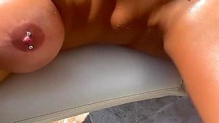 Monika Fox Masturbates, Squirts & Saliva Naked by the Pool