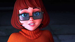 Poor Velma got trapped by dozens of flying dicks and was gangbanged