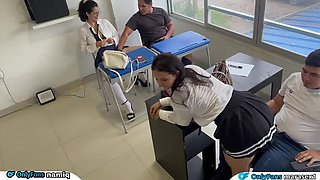 Classroom Sex with Teacher - Student Fucks Hot Colombian MILF in POV Creampie
