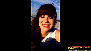 Brunette teen swallowing cum in POV blowjob