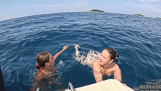 Lesbian beauties abbie and vanessa have outdoor sex