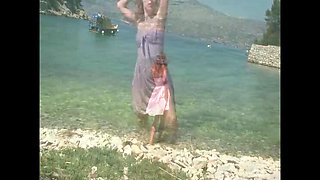 Hairy Redhead Model Poses Naked on the Beach
