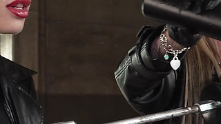 Big Dildo Fucked on the Machine