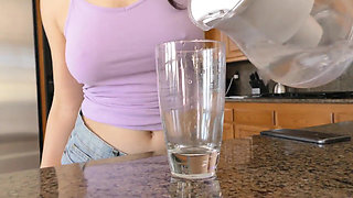 Pawg Student licks ass and swallows cum