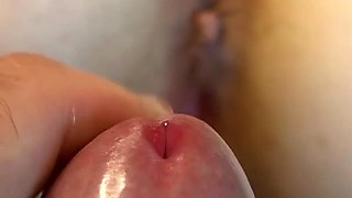 My Husband Lubricated His Fingers with Precum and Fucked My Pussy. Female Orgasm and Creampie Extreme Close-up