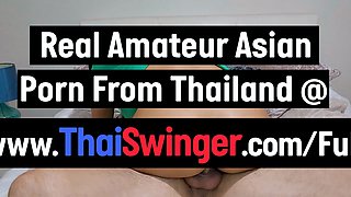 Horny Thai MILF wife blowjob and rides