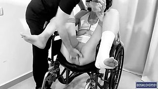 Wheelchair Bondage Fetish - Disabled Girl Tied Up and Used by Caregiver