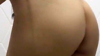 Aggressive Masturbation of a Student in a Store Fitting Room and Squirting in the Toilet