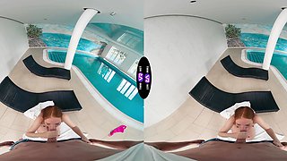 Redhead beauty Holly Molly rides a big cock in vr