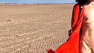 Naked Exhibicionist on Beach