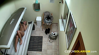 Czech Solarium 63: Blonde in Panties, but Not for Long