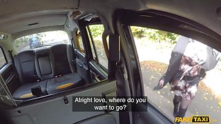 Fake cab - pretty blond polish sweetheart takes a giant facial cumshot