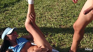 Seductive babes outdoor exciting sex clip